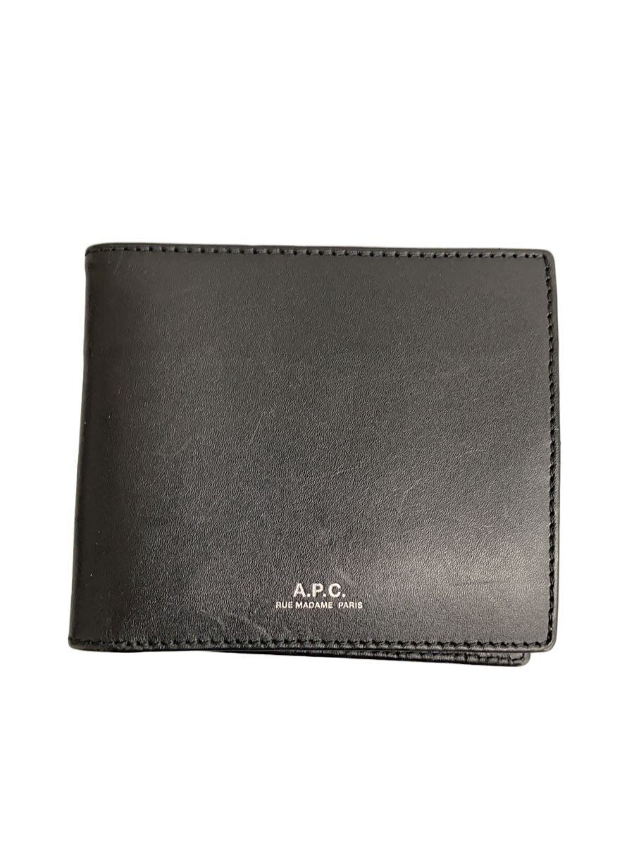 【中古】A.P.C.◆2つ折り財布/牛革/BLK/無地/メンズ/H63153【服飾雑貨他】