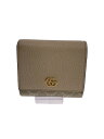 【中古】GUCCI◆グッチ/2つ折り財布/GGマーモント/PVC/クリーム/レディース/598587・0416【服飾雑貨他】