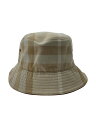 【中古】BURBERRY◆Check Bucket Hat/バケットハット/M/コットン/BEG/チェック/レディース/8052103【服飾雑貨他】