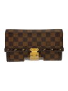 【中古】LOUIS VUITTON◆ポルト・フォイユ・ヴェニス_ダミエ・エベヌ_BRW/PVC/BRW/総柄/メンズ【服飾雑貨他】