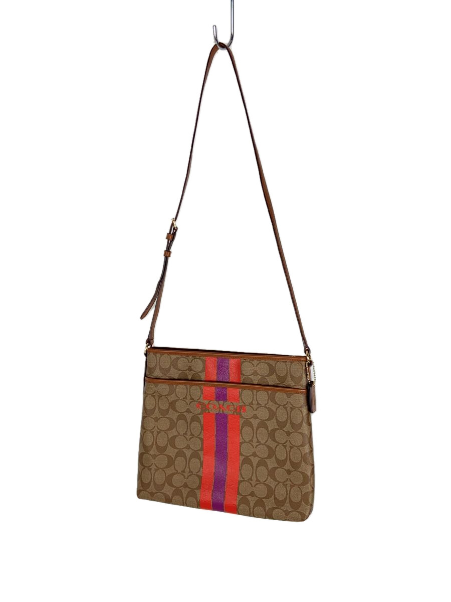 COACH - 【中古】COACH◆ショルダーバッグ/--/BRW/総柄【バッグ】