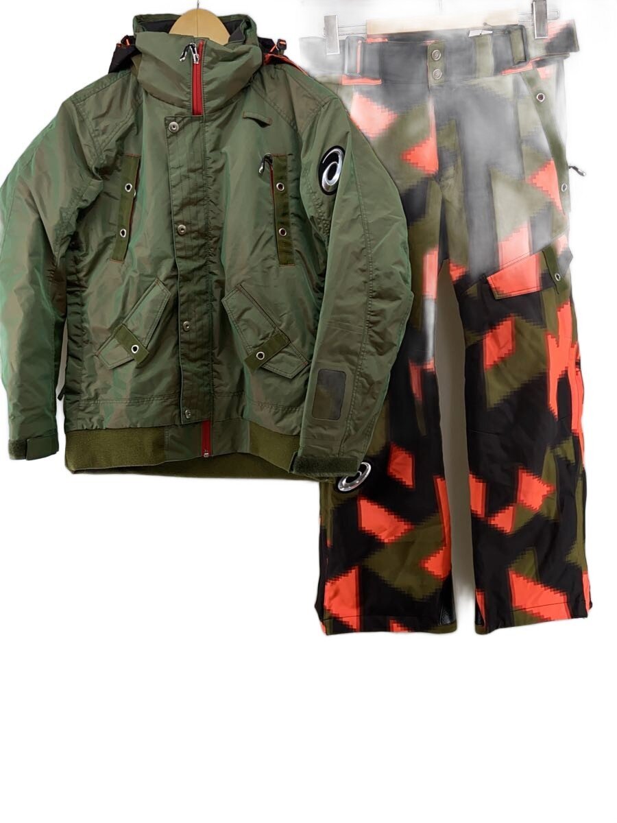 【中古】ASICS◆ウェアー/WEDEMAND/セットアップ/S/KHK【スポーツ】