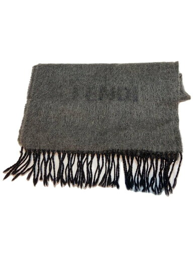 【中古】FENDI◆ストール/カシミア/GRY/メンズ【服飾雑貨他】 【中古】FENDI◆ストール/カシミア/GRY/メンズ【服飾雑貨他】