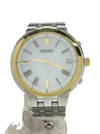 【中古】SEIKO◆ソーラー腕時計/アナログ/ステンレス/WHT/SLV/7b24-0bs0【服飾雑貨他】 【中古】SEIKO◆ソーラー腕時計/アナログ/ステンレス/WHT/SLV/7b24-0bs0【服飾雑貨他】