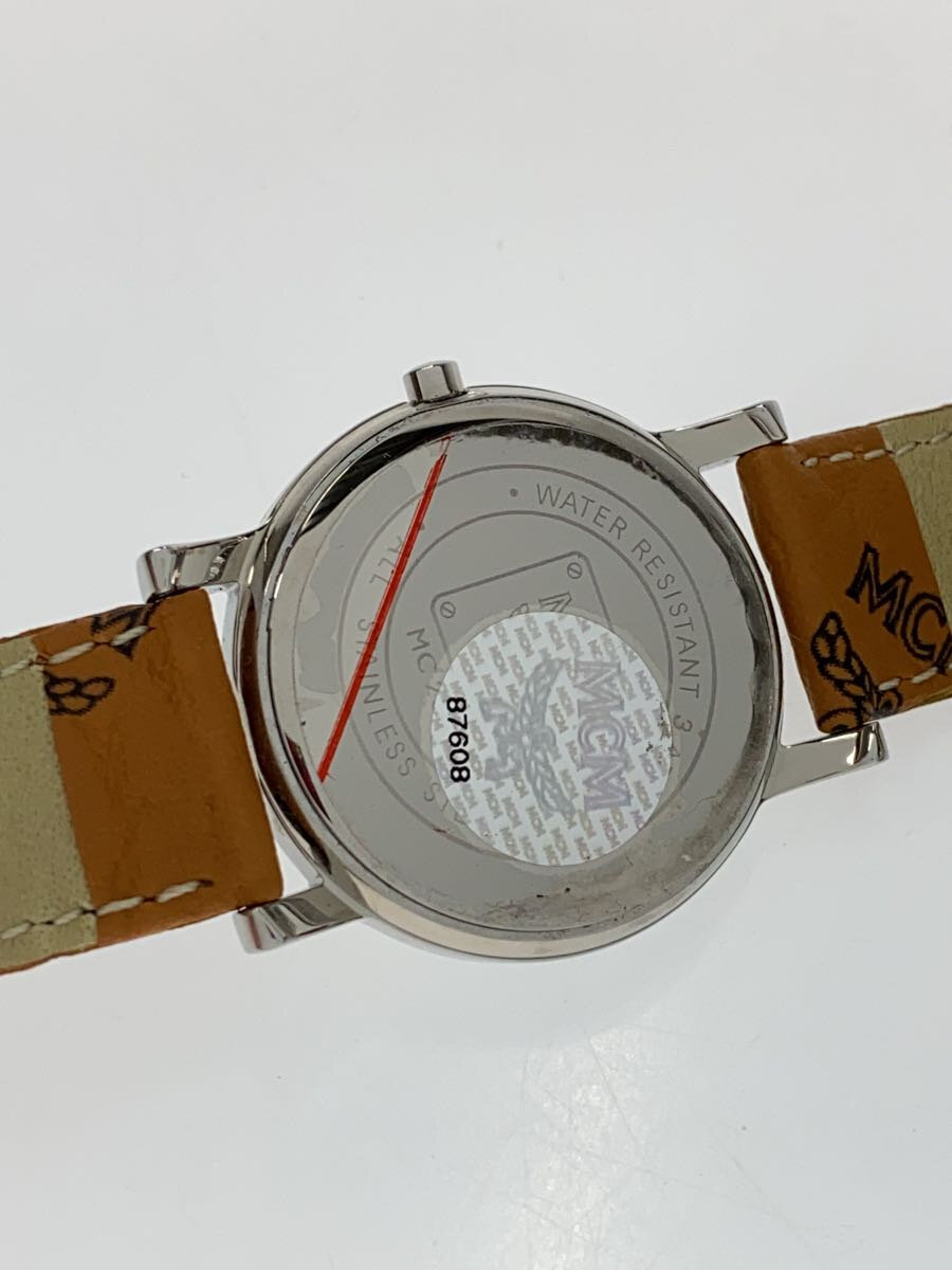 【中古】MCM◆クォーツ腕時計/アナログ/レザー/GLD/BRW【服飾雑貨他】