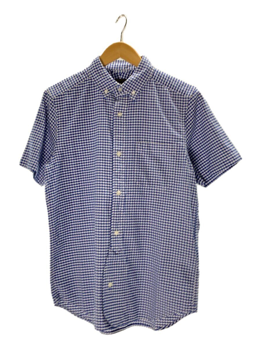 【中古】Nigel Cabourn◆BRITISH OFFICERS SHIRT S/S - GINGHAM/46/ギンガムチェック/ブルー【メンズウェア】