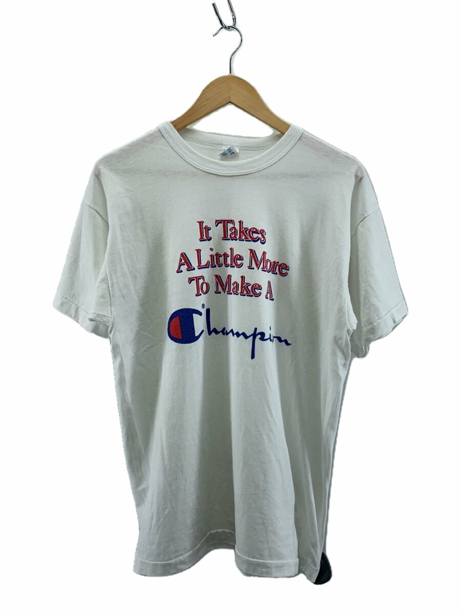 【中古】Champion◆Tシャツ/XL/コットン/WHT/無地//【メンズウェア】