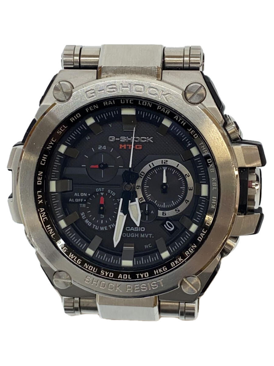 【中古】CASIO◆ソーラー腕時計・G-SHOCK/アナログ/SLV/SLV//【服飾雑貨他】