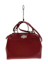 【中古】FENDI◆ショルダーバッグ/レザー/RED/8BN244/ピーカーブースモール【バッグ】