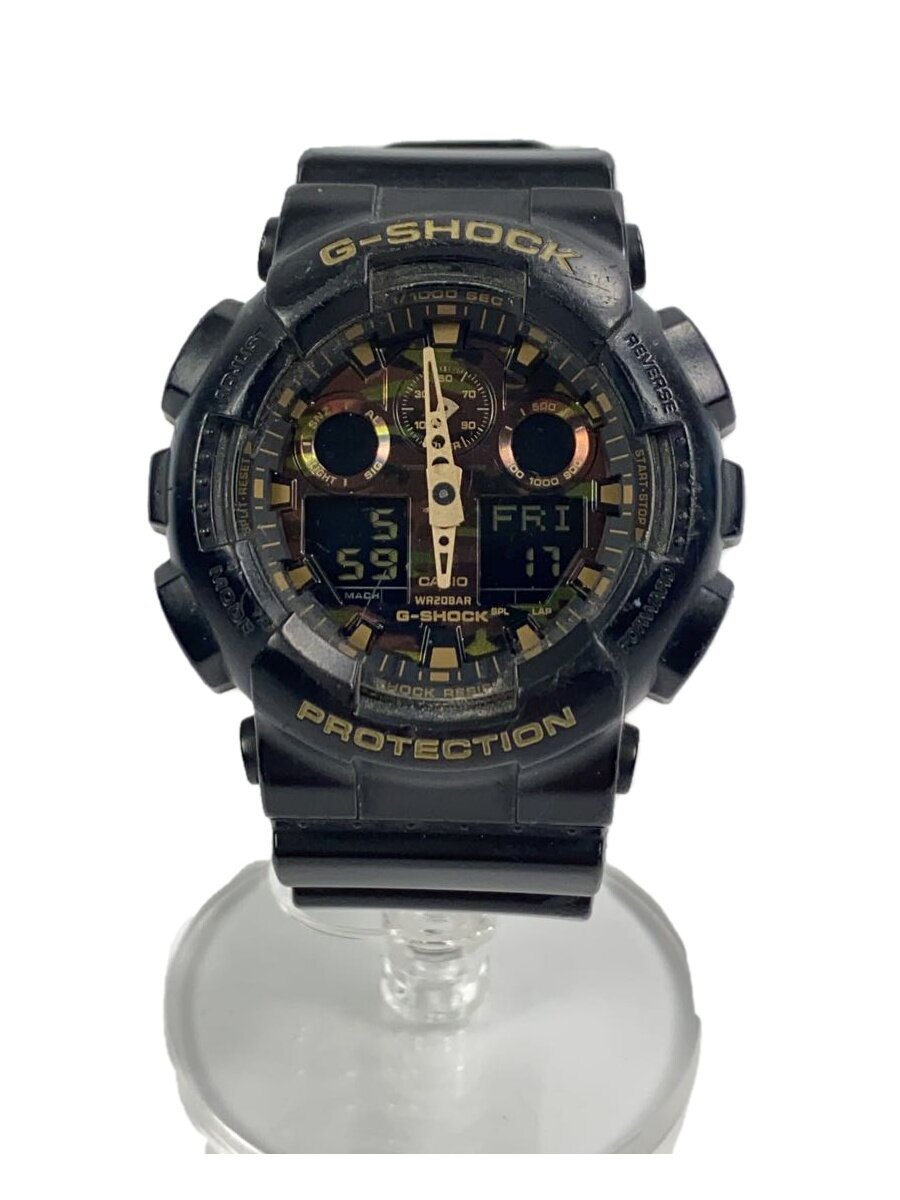 【中古】CASIO◆クォーツ腕時計・G-SHOCK/デジアナ/ラバー/BLK/BLK【服飾雑貨他】