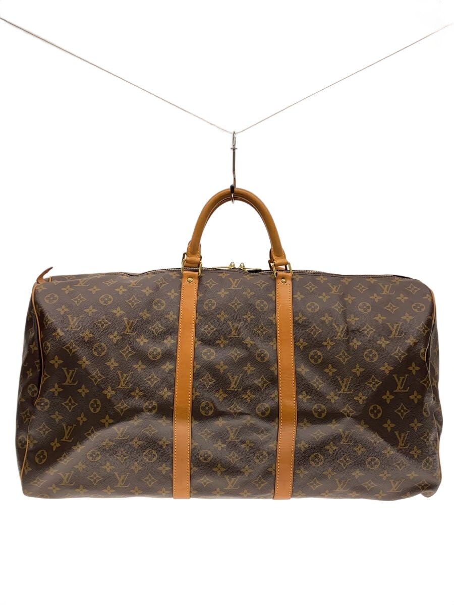 【中古】LOUIS VUITTON◆キーポル60_モノグラム・キャンバス/PVC/BRW【バッグ】