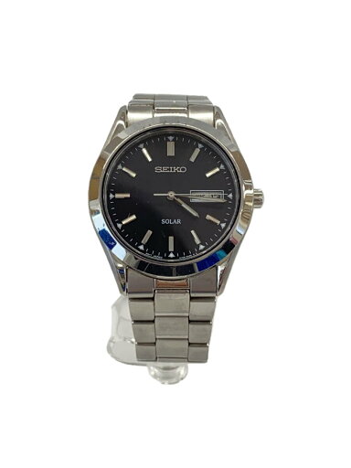 【中古】SEIKO◆ソーラー腕時計/アナログ/ステンレス/BLK/v158-0AB0【服飾雑貨他】 【中古】SEIKO◆ソーラー腕時計/アナログ/ステンレス/BLK/v158-0AB0【服飾雑貨他】