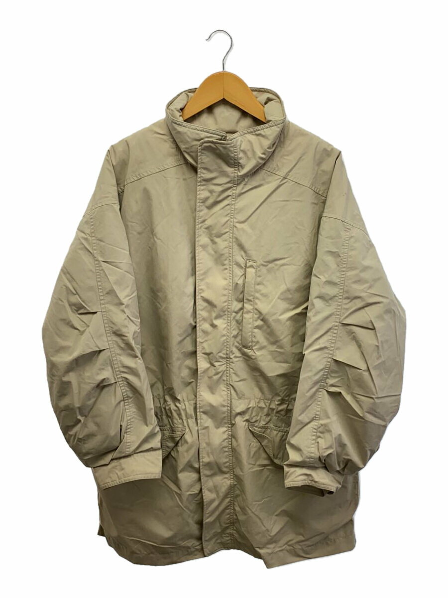 【中古】EDDIE BAUER◆ジャケット/M/ポリエステル/BEG/無地/ライナ-付き/汚れあり【メンズウェア】