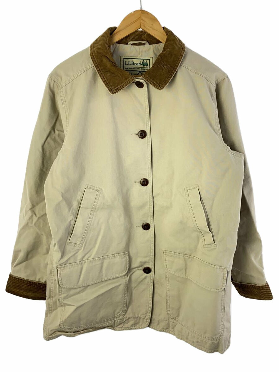 【中古】L.L.Bean◆カバーオール/コート/L/コットン/WHT/無地/03790【メンズウェア】