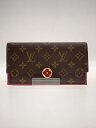 【中古】LOUIS VUITTON◆ポルト・フォイユ・フロール_モノグラム・キャンバス_フューシャ/PVC/ブラウン/M64585/CA0198【服飾雑貨他】