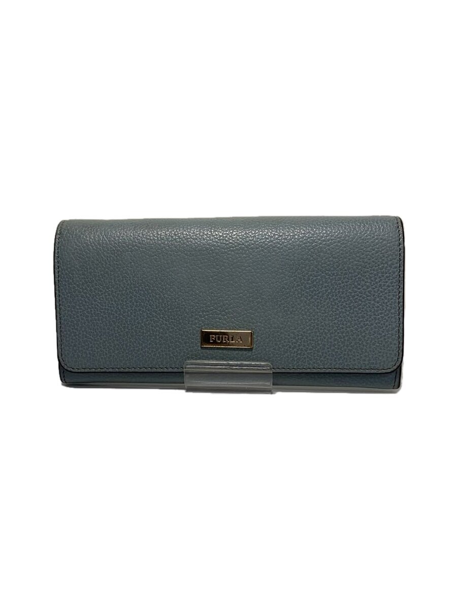【中古】FURLA◆長財布/レザー/BLU/レ�
