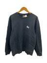【中古】STUSSY◆スウェット/M/コットン/BLK/無地/Z3000SAS19/全体使用感有【メンズウェア】