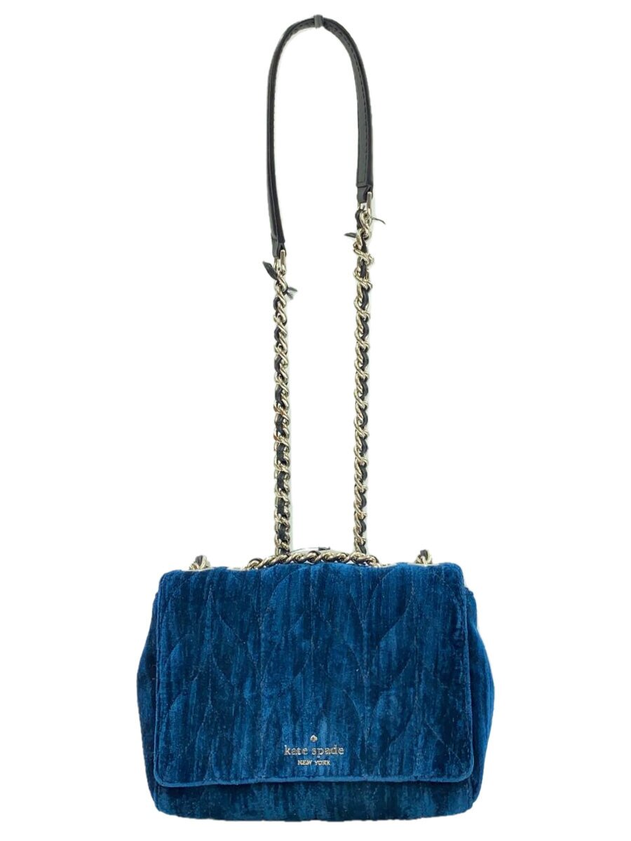KATE SPADE - 【中古】kate spade new york◆ショルダーバッグ/ベロア/青/ ケイトスペードニューヨーク【バッグ】