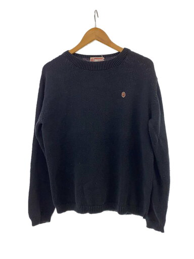 【中古】A BATHING APE◆ニット・セーター(厚手)/L/コットン/ブラック【メンズウェア】 【中古】A BATHING APE◆ニット・セーター(厚手)/L/コットン/ブラック【メンズウェア】