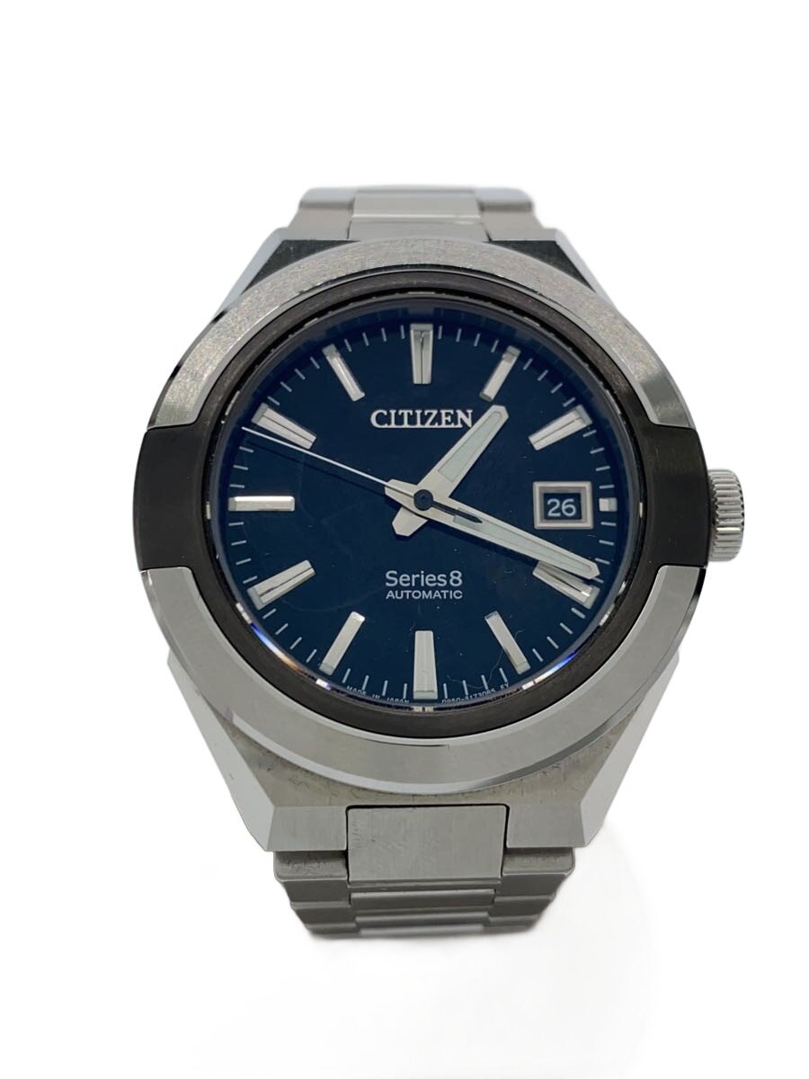 【中古】CITIZEN◆自動巻腕時計/アナログ/ステンレス/BLK/SLV/0950-S125715【服飾雑貨他】