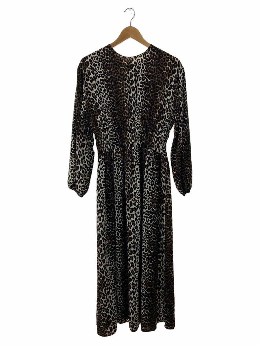 【中古】Loungedress(Loungedress GALLARDAGALANTE)◆長袖ワンピース/FREE/ポリエステル/マルチカラー/レオパード/LDZ1022209A0004//【レディースウェア】