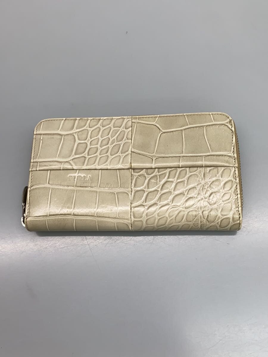 【中古】FURLA◆長財布/レザー/IVO/レ�