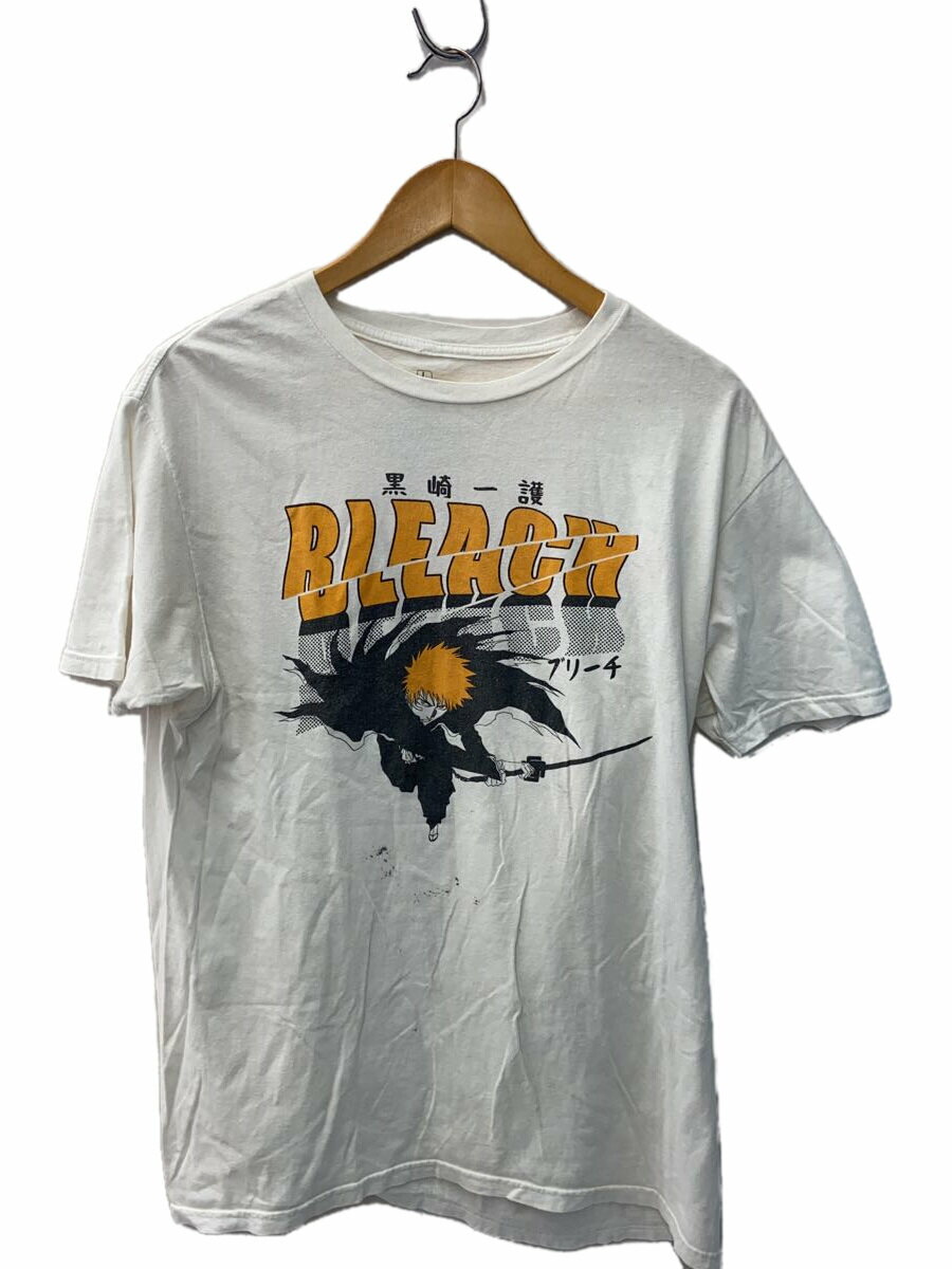 【中古】bleach 黒崎一護/Tシャツ/L/コットン/WHT【メンズウェア】