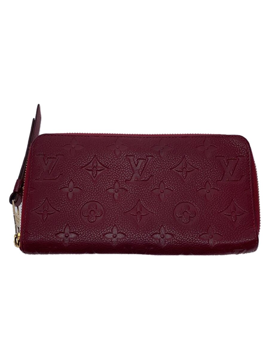 【中古】LOUIS VUITTON◆ジッピー・ウォレット_モノグラム・アンプラント_RED/レザー/RED/総柄/レディース【服飾雑貨他】