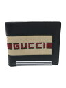 【中古】GUCCI◆2つ折り財布/レザー/BLK【服飾雑貨他】