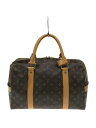 【中古】LOUIS VUITTON◆キャリーオール_モノグラム_BRW/PVC/BRW/総柄/イニシャル入り(M.T)//【バッグ】