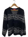 【中古】Supreme◆abstract stripe cardigan/L/モヘア/BLK【メンズウェア】