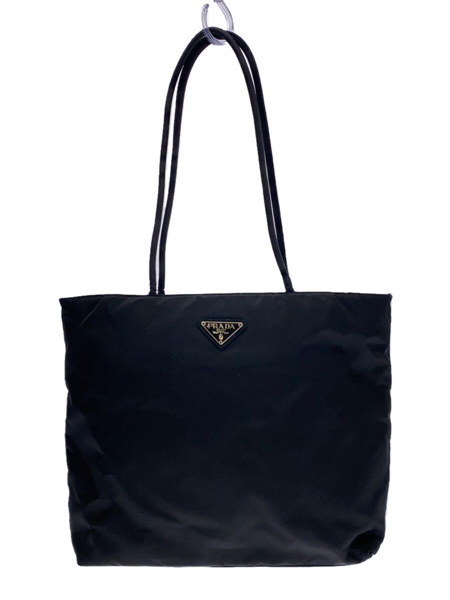 【中古】PRADA◆トートバッグ/ナイロン/BLK/無地【バッグ】