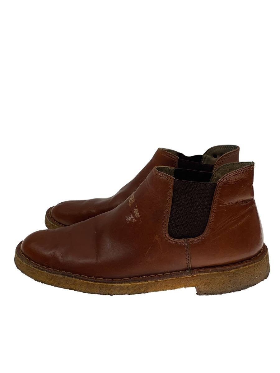 【中古】Clarks◆サイドゴアブーツ/UK8/BRW/レザー/0706500629//【シューズ】