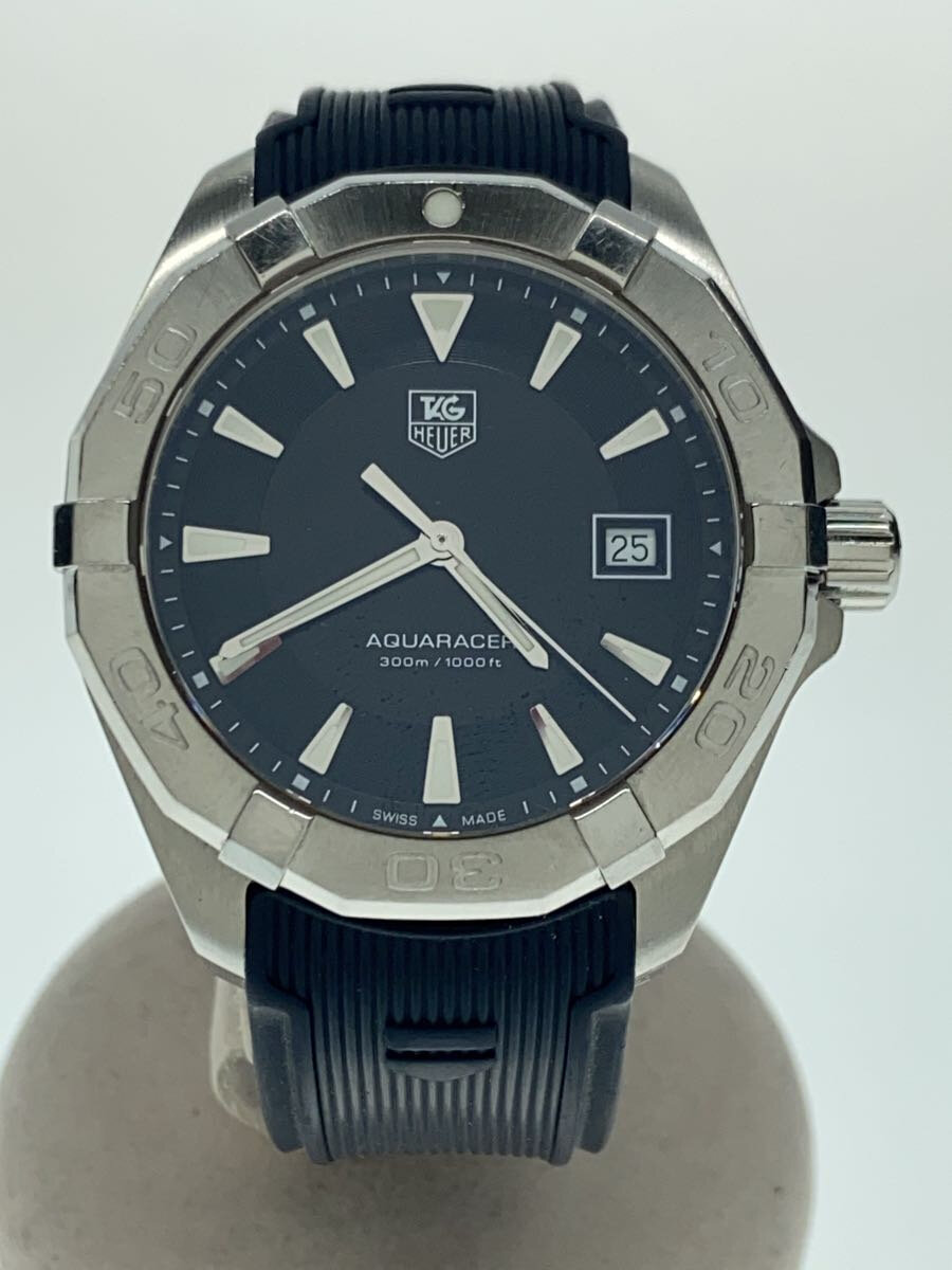 【中古】TAGHeuer◆アクアレーサー_300M_QZ_SS/ラバー_41mm/デジタル/ラバー/ ...