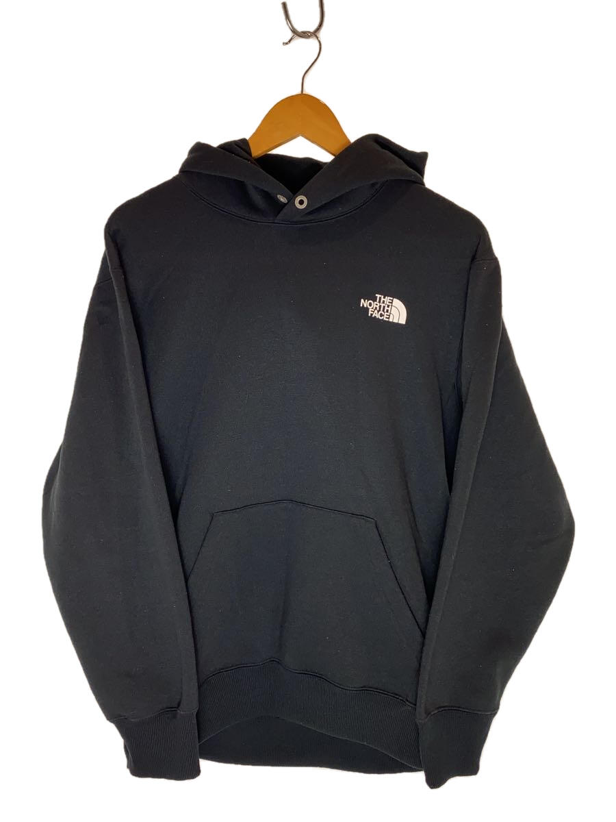 【中古】THE NORTH FACE◆BACK SQUARE LOGO HOODIE_バック スクエア ロゴ フーディ/L/ポリエステル/BLK【メンズウェア】