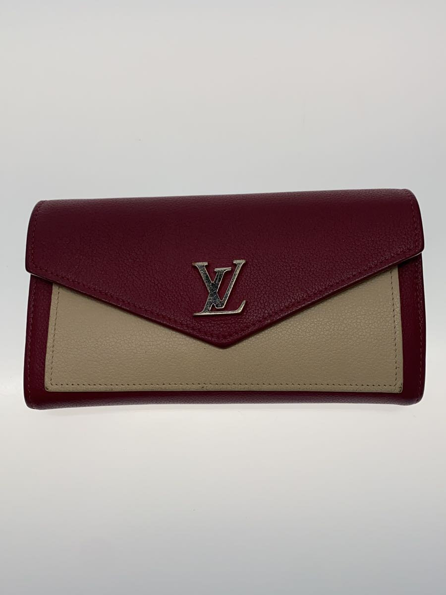 【中古】LOUIS VUITTON◆ポルト・フォイユ・マイロックミー_RED/牛革/RED/レディース【服飾雑貨他】