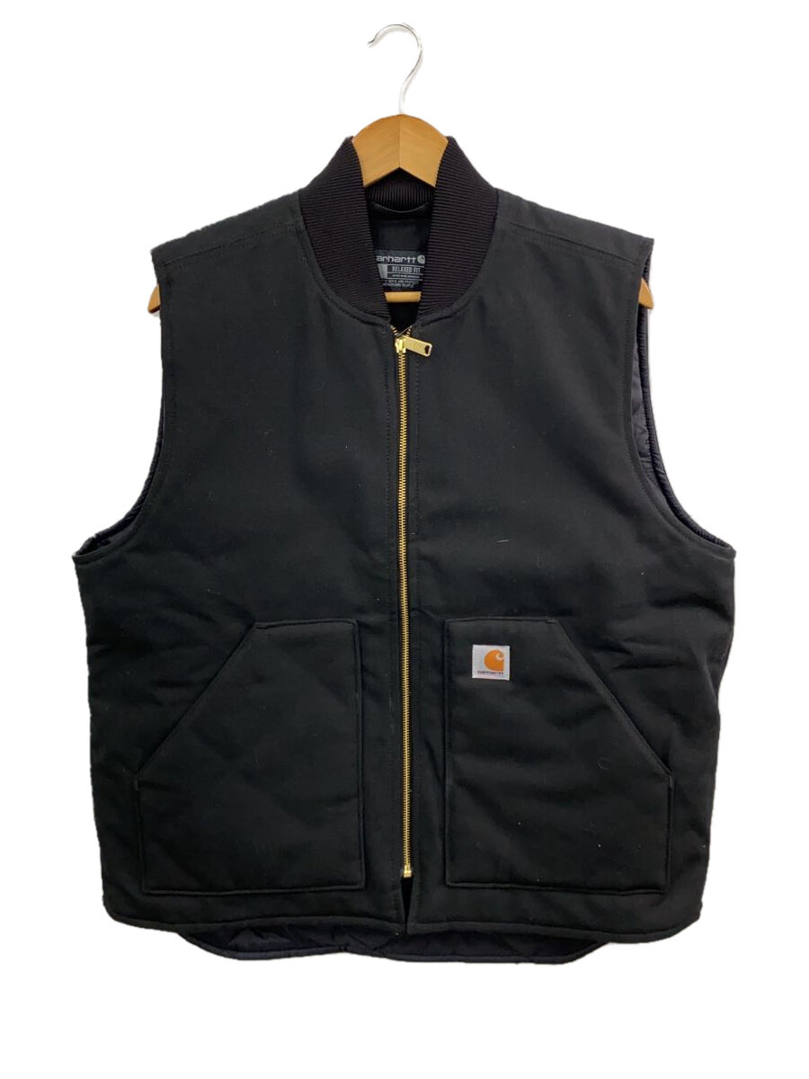 【中古】Carhartt◆DUCK VEST/ベスト/L/コットン/BLK/V01【メンズウェア】
