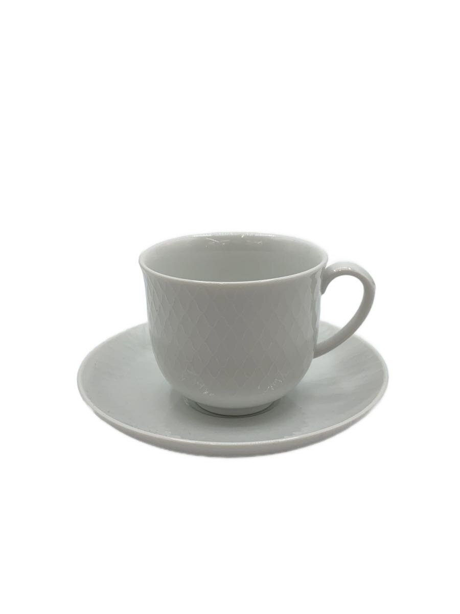 【中古】ROYAL COPENHAGEN◆カップ&ソーサー/2点セット/WHT/ホワイトパルメッテ【キッチン用品】