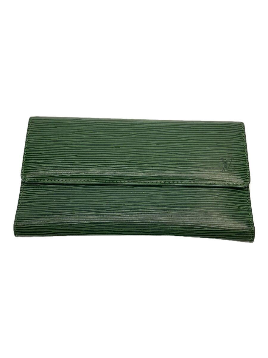 【中古】LOUIS VUITTON◆ポルト・トレゾール・インターナショナル_エピ_GRN/レザー/GRN/メンズ【服飾雑貨他】