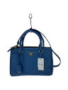 【中古】PRADA◆トートバッグ/レザー/BLU【バッグ】