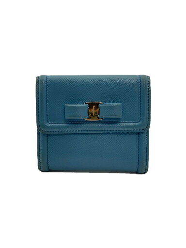 【中古】Salvatore Ferragamo◆2つ折り財布/レザー/BLU/レディース//【服飾雑貨他】 【中古】Salvatore Ferragamo◆2つ折り財布/レザー/BLU/レディース//【服飾雑貨他】