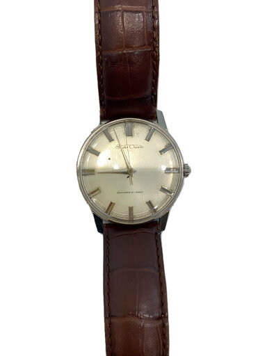 【中古】SEIKO◆手巻腕時計/アナログ/レザー/SLV/BRW/J15011//【服飾雑貨他】 【中古】SEIKO◆手巻腕時計/アナログ/レザー/SLV/BRW/J15011//【服飾雑貨他】