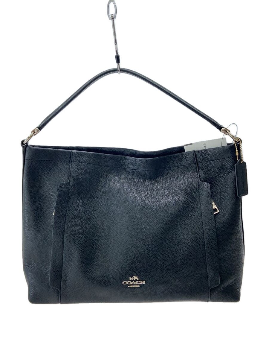 COACH - 【中古】COACH◆ハンドバッグ/レザー/BLK/無地/G1581【バッグ】