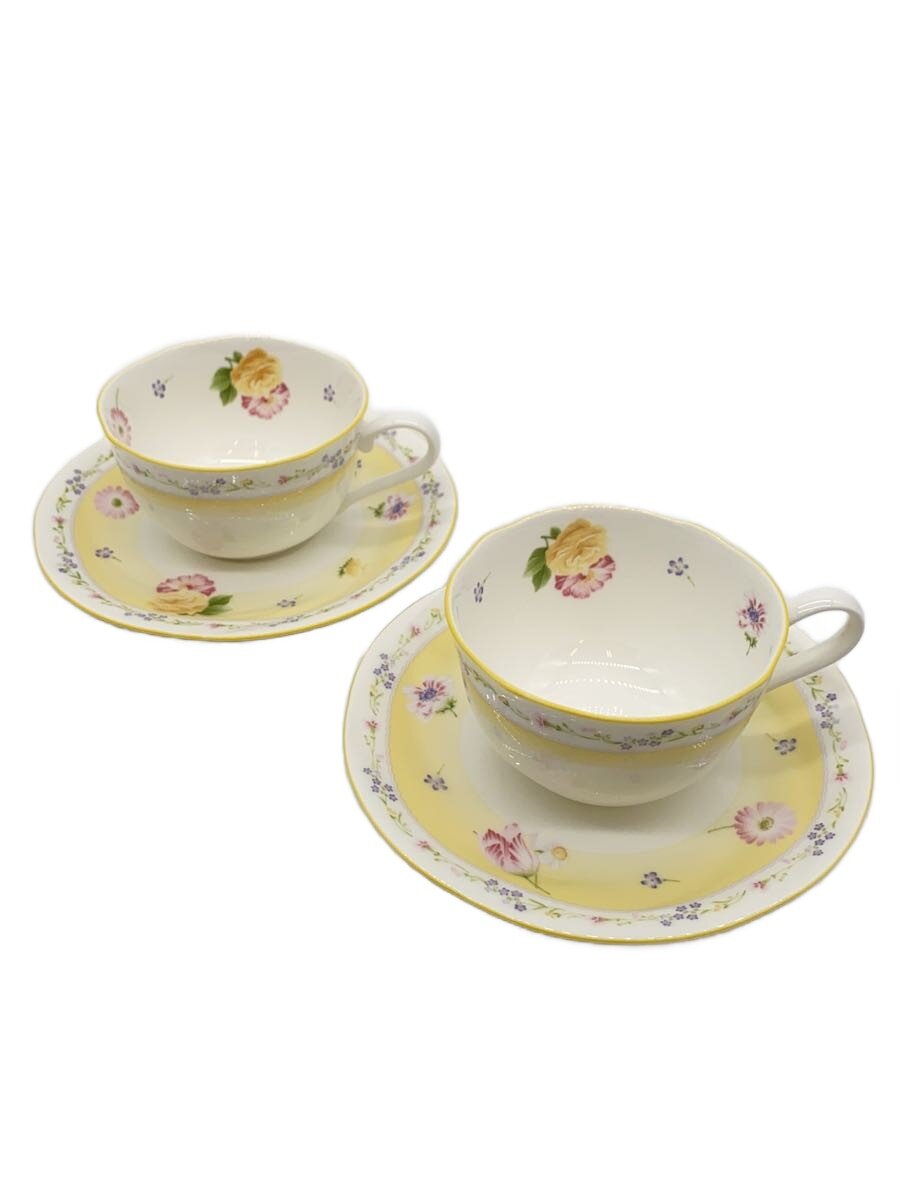 【中古】Noritake◆カップ&ソーサー/2客セット/ジュヌフレール【キッチン用品】