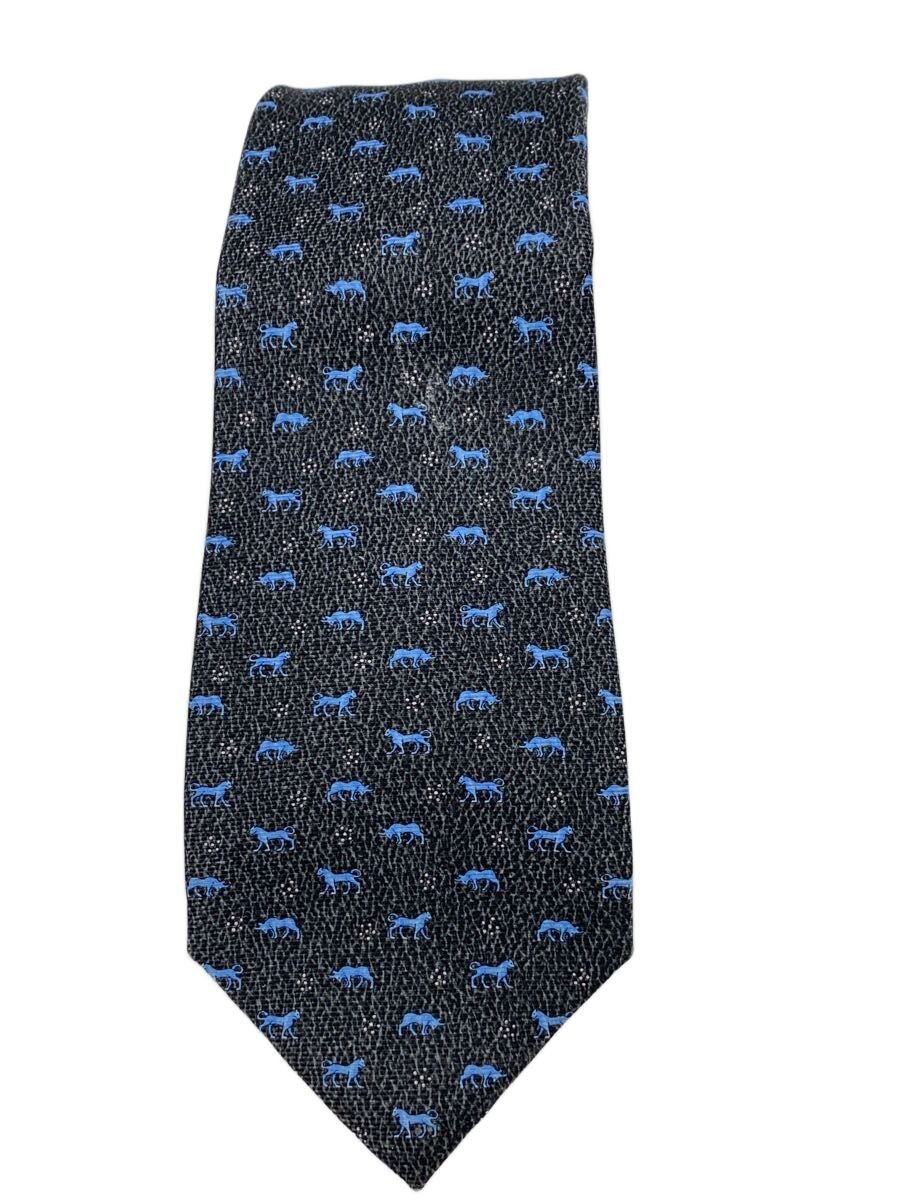 【中古】BVLGARI◆ネクタイ/シルク/BLK/メンズ【服飾雑貨他】