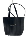 【中古】BALENCIAGA◆トートバッグ/レザー/BLK/everyday tote xxs/エブリデイトート【バッグ】