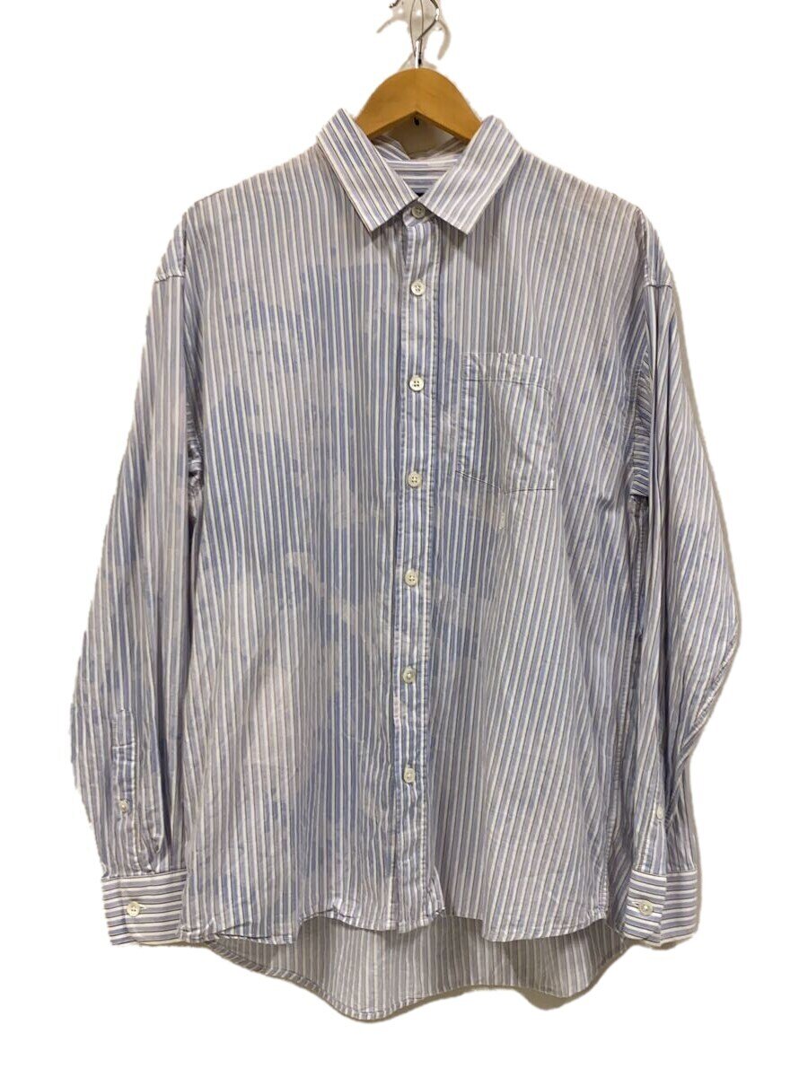 【中古】STUSSY◆長袖シャツ/S/コットン/BLU/ストライプ/1110335【メンズウェア】