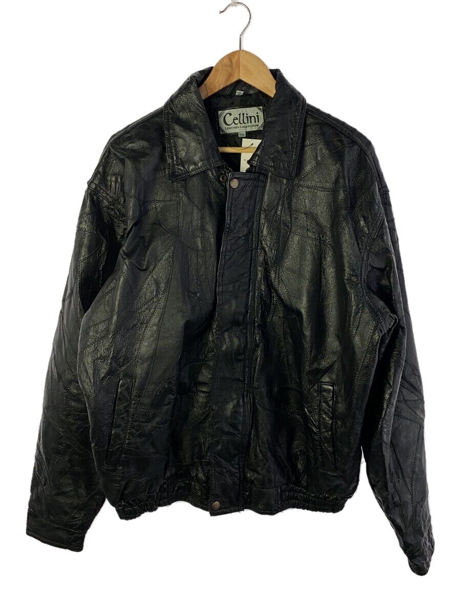 【中古】Cellini/レザージャケット・ブルゾン/XXL/レザー/BLK【メンズウェア】