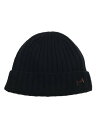 【中古】HERMES◆エルメス/Hトルサド/レザーマリン/ニットキャップ/M/カシミア/ネイビー/メンズ/222073N/タグ付【服飾雑貨他】