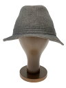 【中古】Borsalino◆ハット/--/コットン/GRY/メンズ//【服飾雑貨他】